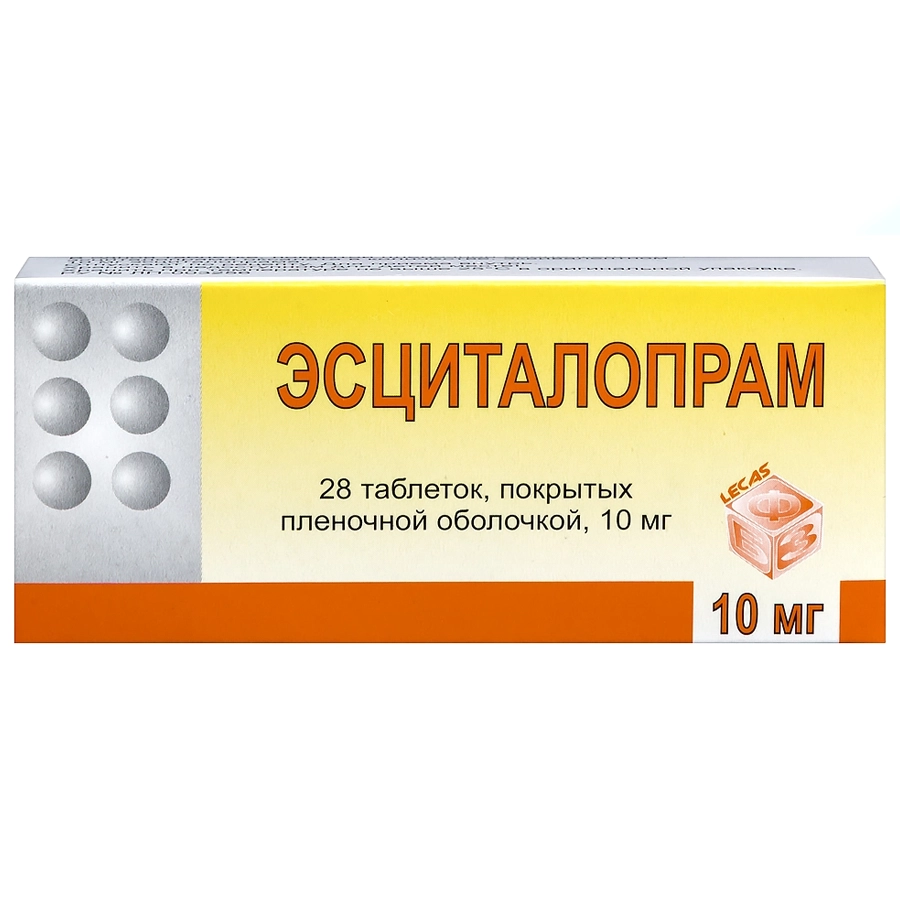 Эсциталопрам 10 мг таблетки, 28 шт.