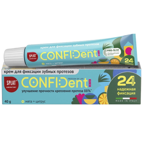 Сплат крем конфидент фикс мята и цитрус для фиксации зубных протезов, 40 мл