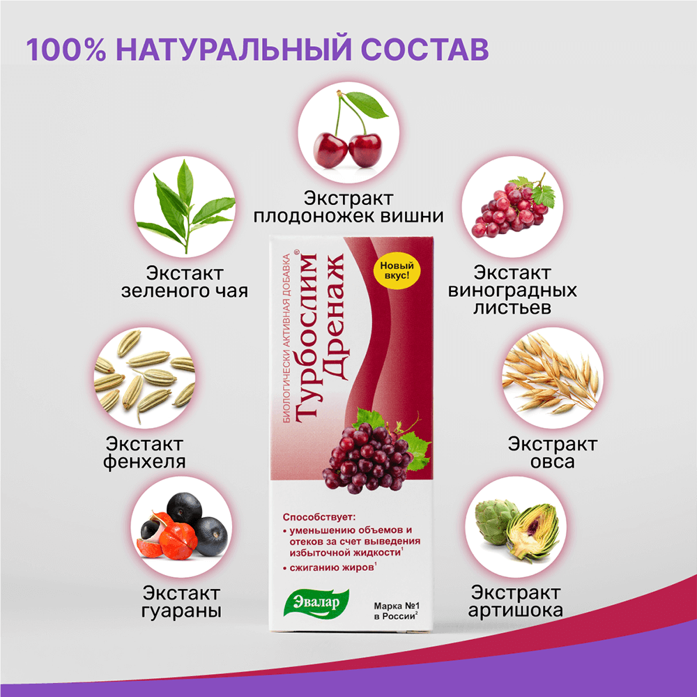 Турбослим дренаж напиток, 100 мл, Эвалар