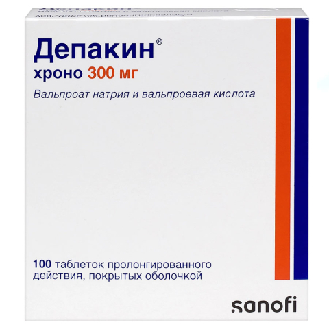 Депакин хроно 300 мг таблетки, 100 шт.