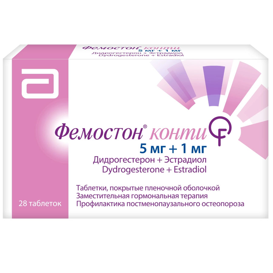 Фемостон конти 5 мг+1 мг таблетки, 28 шт.