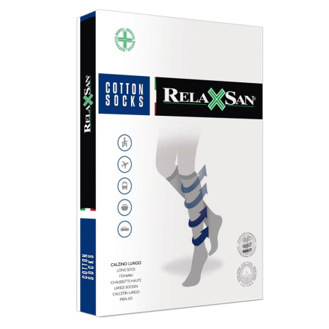 Relaxsan Cotton Socks гольфы 1 класс компрессии унисекс (18-22 мм рт.ст.) с хлопком (арт. 820), цвет черный, размер 5