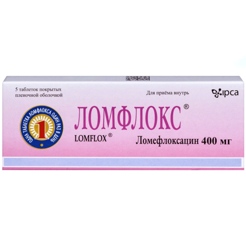 Ломфлокс 400 мг таблетки, покрытые пленочной оболочкой, 5 шт.