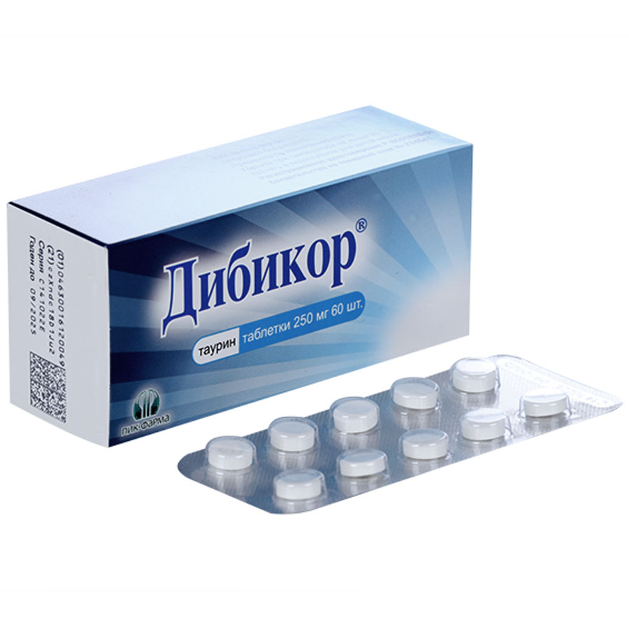 Дибикор 250 мг таблетки, 60 шт.