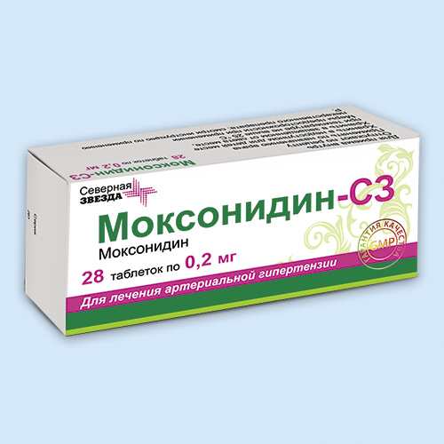 Моксонидин-сЗ 0,2мг N28 табл.п.п.о.
