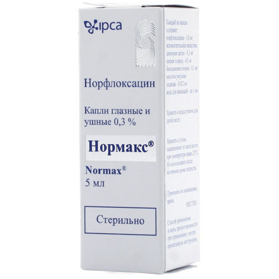 Нормакс 0,3% капли глазные/ушные, 5 мл