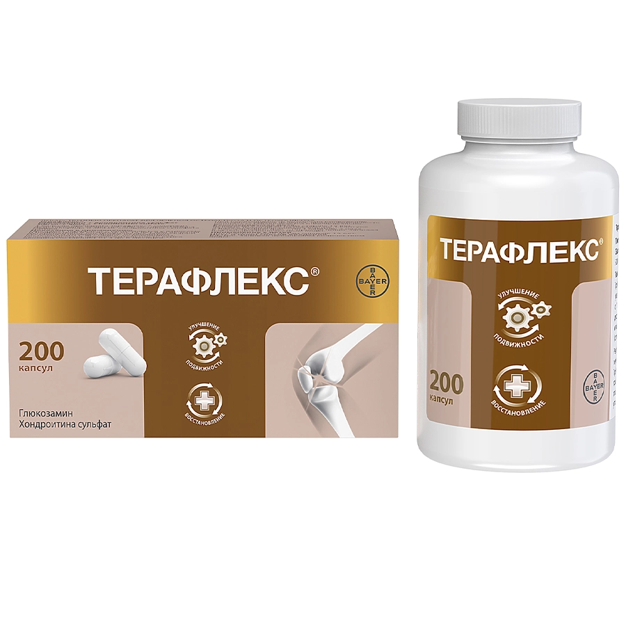 Терафлекс 500 мг + 400 мг капсулы, 200 шт.
