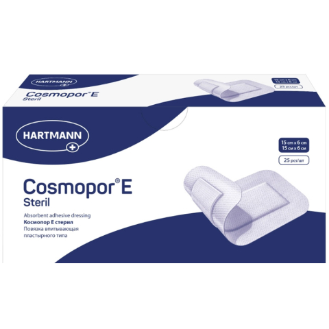 Повязка Cosmopor E steril / Космопор Е стерил 15x6см, 25 шт