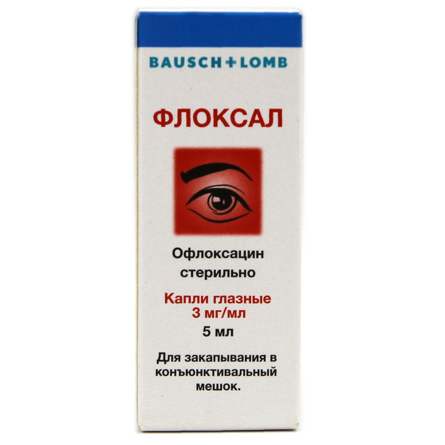 Флоксал 0,3% капли глазные флакон-капельница, 5 мг