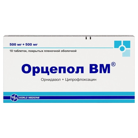 Орцепол вм 500 мг + 500 мг таблетки, 10 шт.