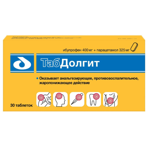 ТабДолгит 400 мг + 325 мг таблетки, 30 шт.