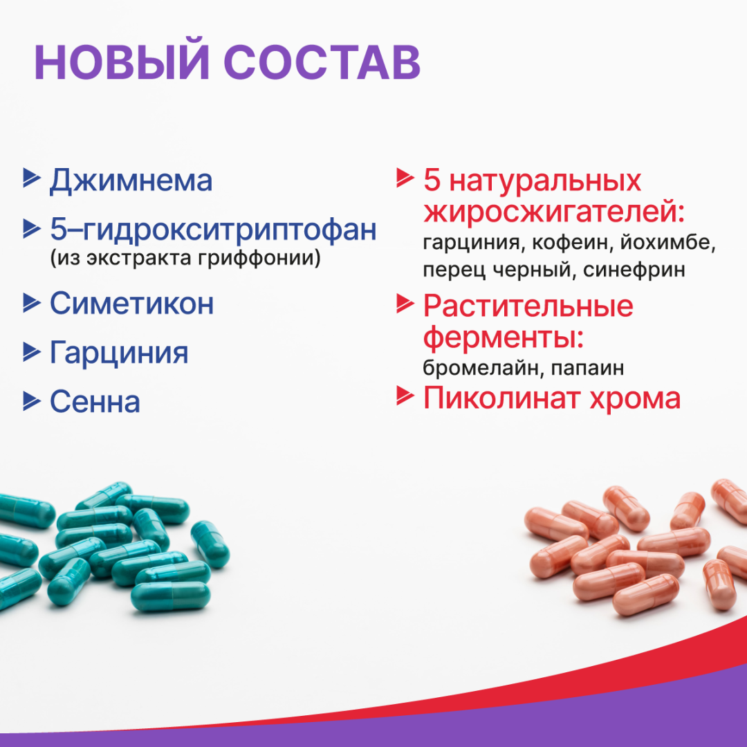 Турбослим набор День+Ночь усиленная формула, 60 капсул розовых + 60 капсул синих, Эвалар