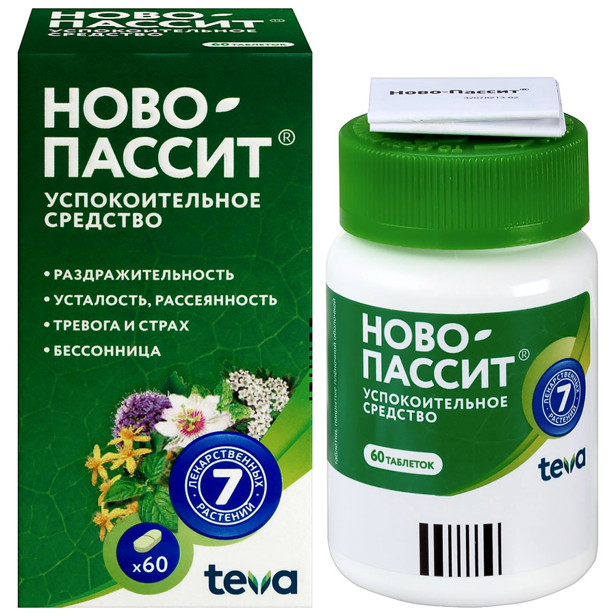 Ново-пассит 200 мг таблетки, 60 шт.