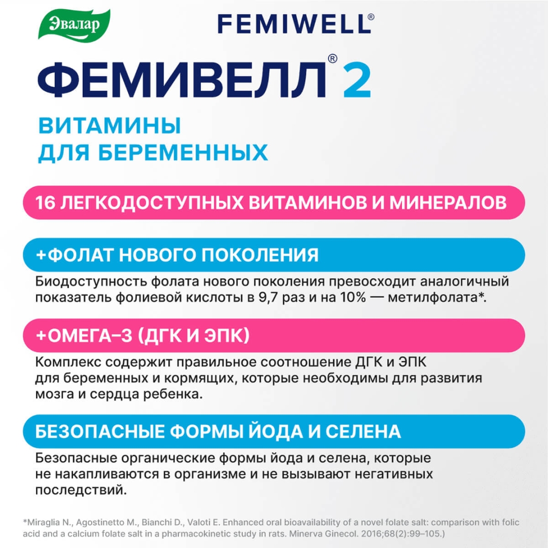 Фемивелл 2 Эвалар Витамины для беременных таблетки, 30 шт. + капсулы, 30 шт.