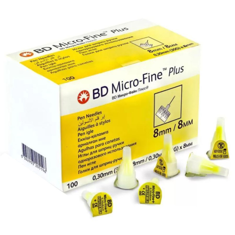Иглы BD Micro-Fine Plus 0,30 мм (30G) х 8 мм, 100 шт.