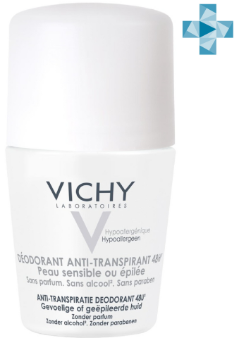Виши (Vichy) шариковый дезодорант для чувствительной кожи 48 часов, 50 мл