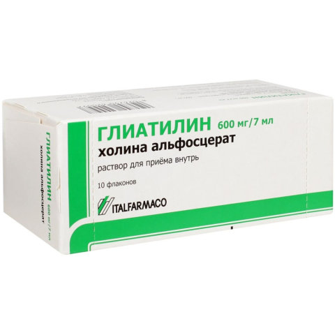 Глиатилин 600 мг/7 мл раствор для приема внутрь 7 мл флакон, 10 шт.