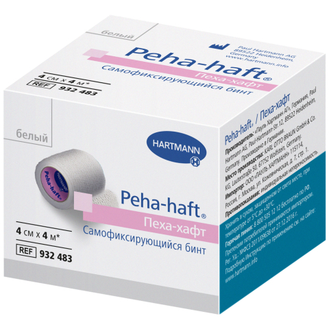 Peha-haft / Пеха-хафт самофиксирующийся бинт 4 м х 4 см белый, 1 шт.