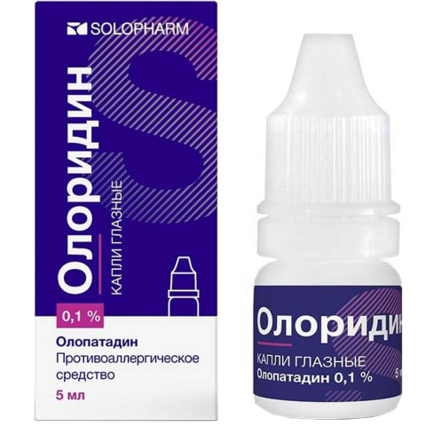 Олоридин 0,1% капли глазные, 5 мл